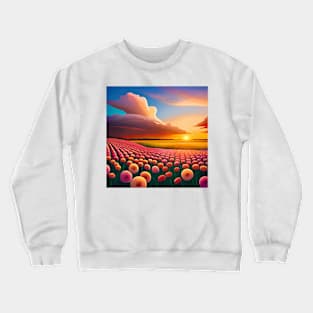 Sunset flower field Crewneck Sweatshirt